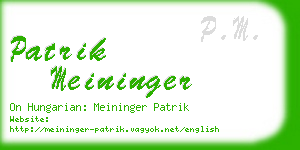 patrik meininger business card